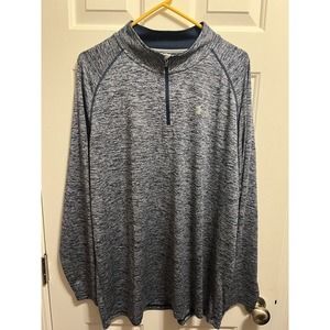 Under Armour Shirt Mens XXL Blue Athletic Pullover Quarter Zip Loose Running